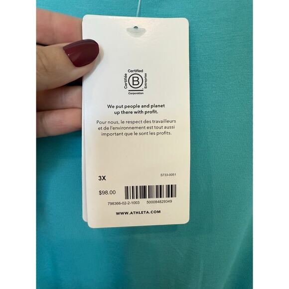 NWT Athleta Santorini Cinch Dress Turquoise Blue 3XL (XXXL) - Picture 5 of 9